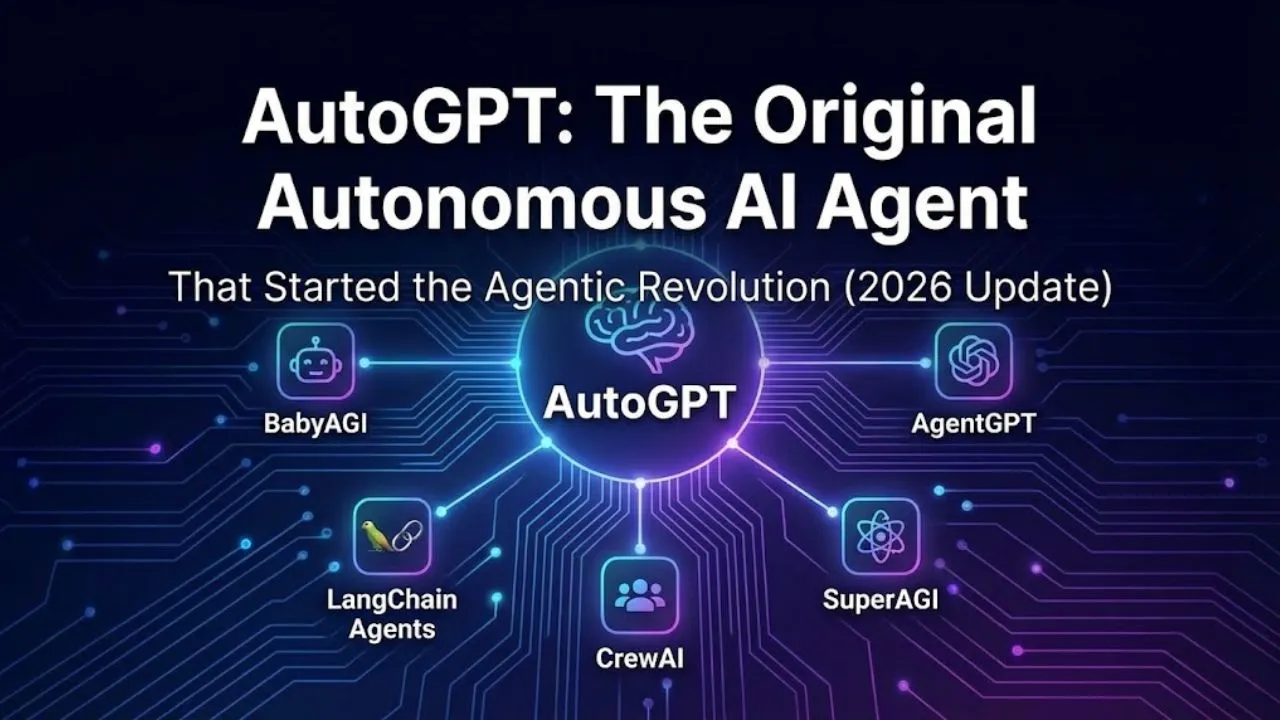 AutoGPT autonomous AI agent breaking goals into tasks, planning actions, using tools, and self-correcting without human input in 2026