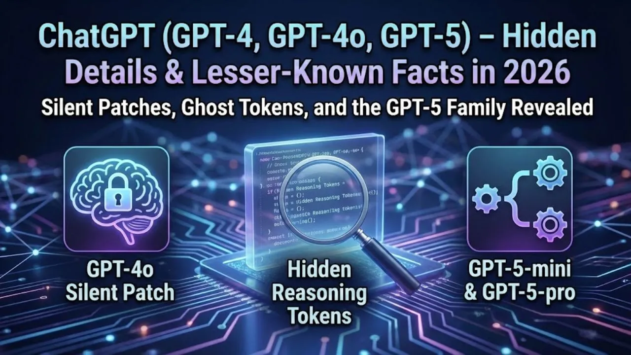 Illustration showing ChatGPT evolution from GPT-4 to GPT-5 with hidden upgrades, pricing changes, multimodal memory, and improved AI reasoning in 2026