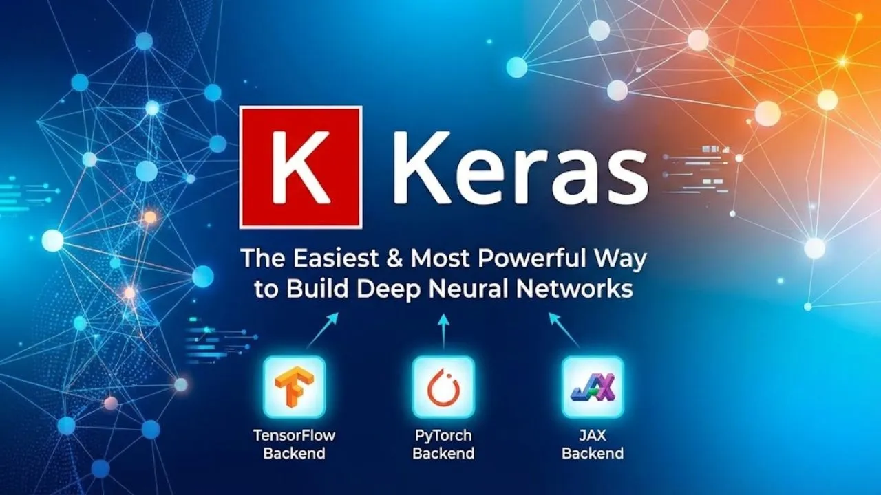 Keras high-level deep learning API for building and training neural networks easily with TensorFlow, PyTorch, and JAX support
