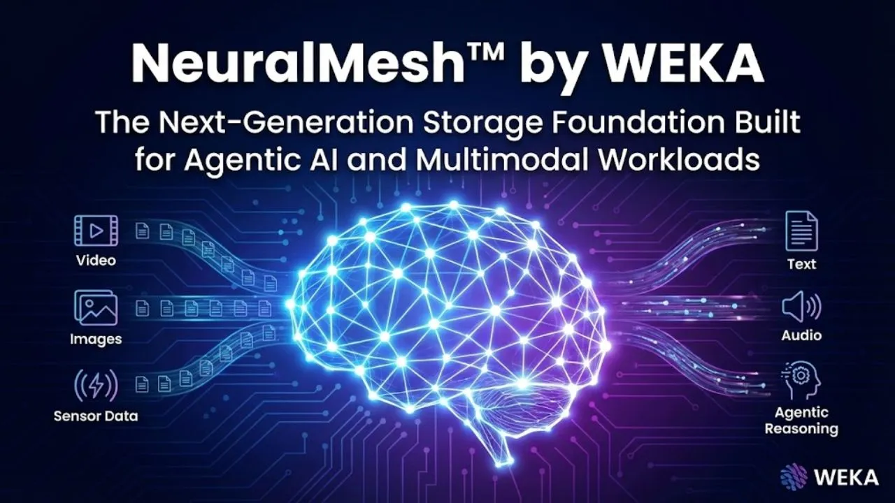 NeuralMesh by WEKA, high-performance AI storage for agentic and multimodal workloads with microsecond latency and exabyte-scale capacity