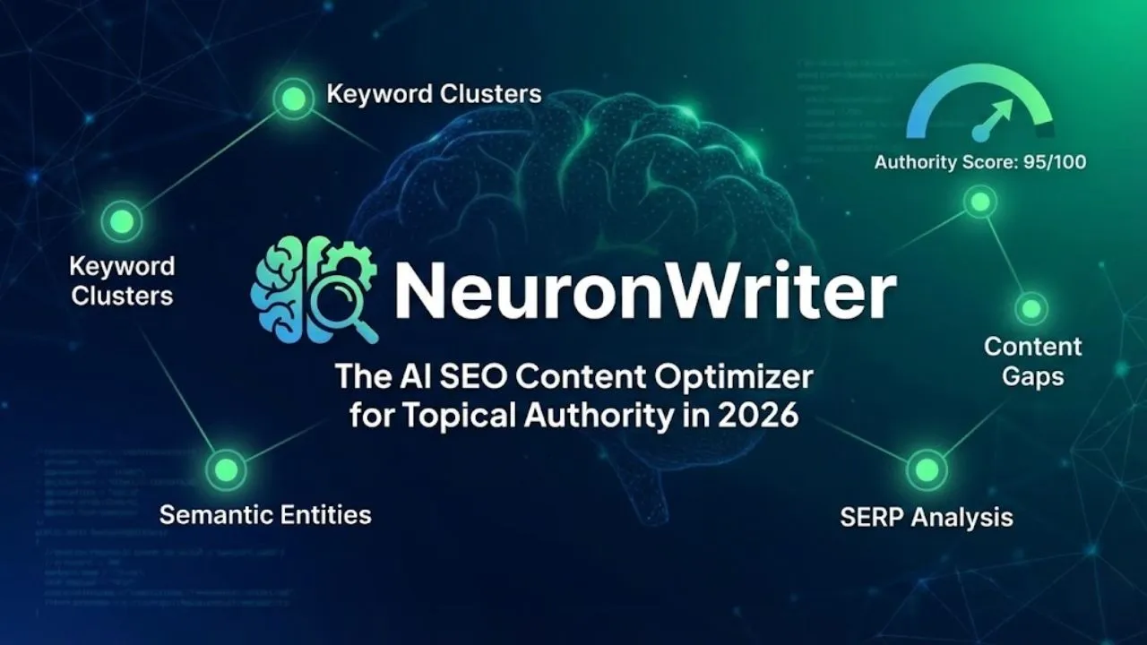 NeuronWriter AI SEO content optimization tool showing semantic analysis, entity optimization, and topical authority content score for higher Google rankings