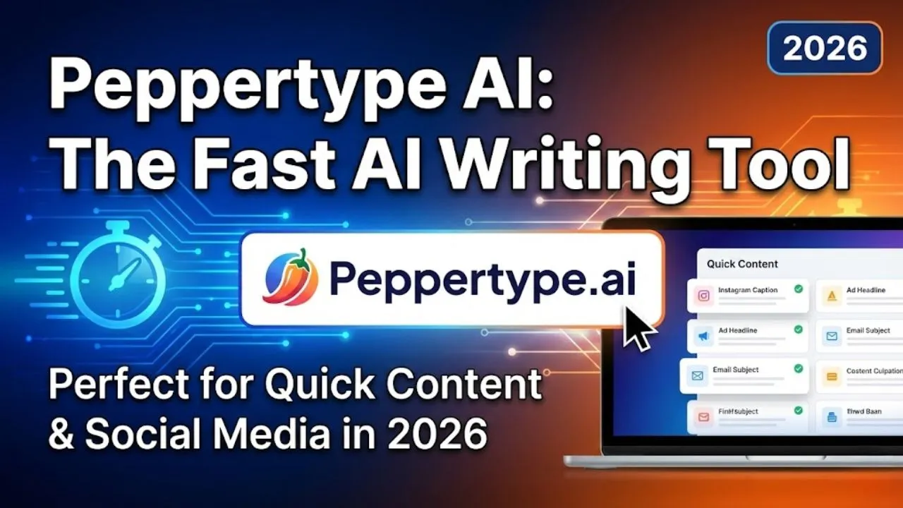 Peppertype AI tool for quick social media captions, ad copy, blog intros, and product descriptions in 2026.